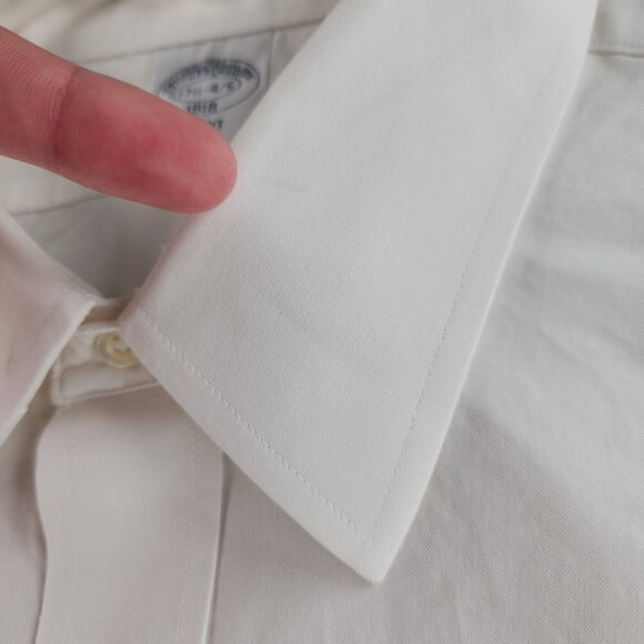 Brooks Brothers Cotton Regent Non-Iron White 17.5 4/5 Pocket Shirt Button Up - Picture 7 of 16